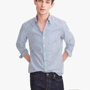 J.Crew Stretch Secret Wash shirt in striped organic cotton Medium Blue Stripe